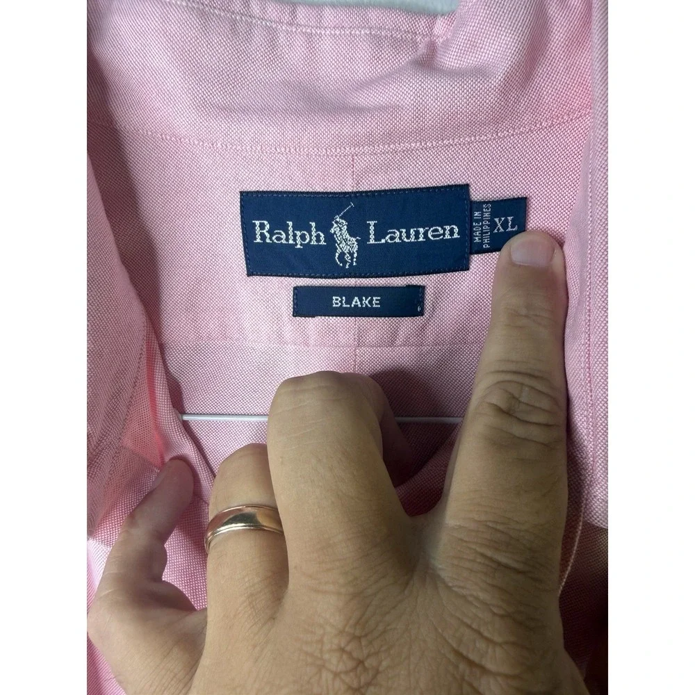 POLO RALPH LAUREN  mens classic fit long sleeve button up shirt pink size XL